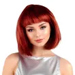 peruka damska na karnawal bob rude proste wlosy z grzywka retro