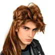 peruka meska na karnawal rude dlugie krecone wlosy retro lata 70 80 90 gwiazda muzyki