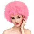 peruka na karnawal afro dlugie rozowe neonowe krecone wlosy retro klauninka gwiazda muzyki