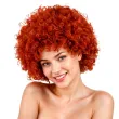 peruka na karnawal afro dlugie rude krecone wlosy retro klauninka gwiazda muzyki