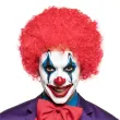 peruka party afro czerwony partydeco