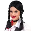 peruka party wednesday addams warkocze czarny guirca