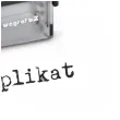 pieczatka z napisem duplikat inna czcionka czarna 38 x 14 mm