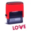 pieczatka z napisem love czerwona 39 x 15 mm