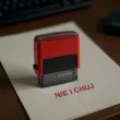 pieczatka z napisem nie i ch czerwona 39 x 15 mm