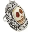 pierscionek czaszka dia de los muertos bialy widmann