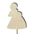 pik ozdobny baranek zakrecony drewno 24 cm