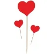 pik ozdobny trzy akrylowe serca czerwony 25 i 8 cm 3 szt