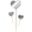pik ozdobny trzy akrylowe serca srebrny lustrzany 25 i 8 cm 3 szt