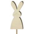 pik ozdobny zajaczek z wasami drewno 24 cm