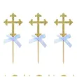 piker aniolki i krzyze zloty brokat niebieskie jix 13 5 cm 12 szt