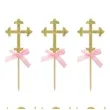 piker aniolki i krzyze zloty brokat rozowe jix 13 5 cm 12 szt