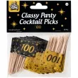 pikery 100 urodziny classy party czarno zlote 50 szt pd party