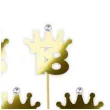pikery 18 urodziny korona z cyrkonia zloty metalik 9 cm 6 szt