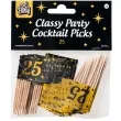 pikery 25 urodziny classy party czarno zlote 50 szt pd party