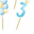 pikery 3 urodziny baloniki blekitny 6 szt