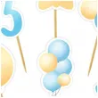 pikery 3 urodziny baloniki blekitny 6 szt