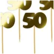 pikery 50 urodziny classic zlote metalik 6 szt