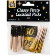 pikery 50 urodziny classy party czarno zlote 50 szt pd party