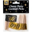 pikery 60 urodziny classy party czarno zlote 50 szt pd party