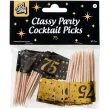 pikery 75 urodziny classy party czarno zlote 50 szt pd party