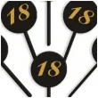 pikery akrylowe cyfra 18 urodziny czarne 6 szt