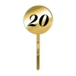 pikery akrylowe cyfra 20 urodziny zloty lustrzany 6 szt