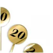 pikery akrylowe cyfra 20 urodziny zloty lustrzany 6 szt