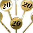 pikery akrylowe cyfra 20 urodziny zloty lustrzany 6 szt