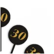 pikery akrylowe cyfra 30 urodziny czarne 6 szt