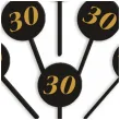 pikery akrylowe cyfra 30 urodziny czarne 6 szt
