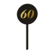 pikery akrylowe cyfra 60 urodziny czarne 6 szt