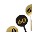 pikery akrylowe cyfra 60 urodziny zloto czarne 6 szt