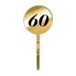 pikery akrylowe cyfra 60 urodziny zloty lustrzany 6 szt