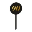 pikery akrylowe cyfra 90 urodziny czarne 6 szt