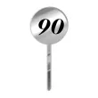 pikery akrylowe cyfra 90 urodziny srebrne lustro 6 szt