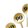 pikery akrylowe cyfra 90 urodziny zloty lustrzany 6 szt