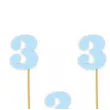 pikery akrylowe liczba 3 blekitny pastelowy 6 szt