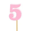 pikery akrylowe liczba 5 rozowy pastelowy 6 szt