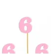 pikery akrylowe liczba 6 rozowy pastelowy 6 szt