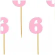 pikery akrylowe liczba 6 rozowy pastelowy 6 szt