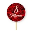 pikery dzien kobiet 8 marca czerwone roze 6 szt