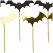 pikery halloween nietoperze zloto czarne 6 szt