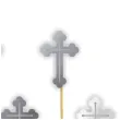 pikery krzyz srebrne metaliczne 9 cm 6 szt
