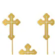 pikery krzyz zlote 9 cm 6 szt