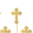 pikery krzyz zlote 9 cm 6 szt