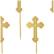 pikery krzyz zlote 9 cm 6 szt