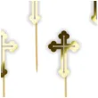 pikery krzyz zlote metaliczne 9 cm 6 szt