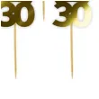 pikery liczba 30 korona z cyrkonia zlote metalik 6 szt
