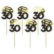 pikery liczba 30 z diamentem zlote metalik 6 szt